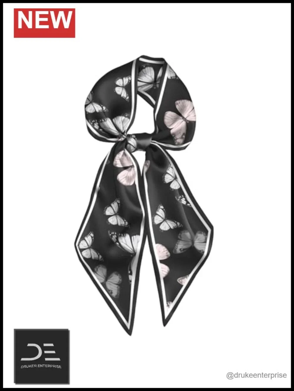 Polyester Satin Silk Feeling Fashion Scarf - Long Thin Scarf for Hair Neck Bag